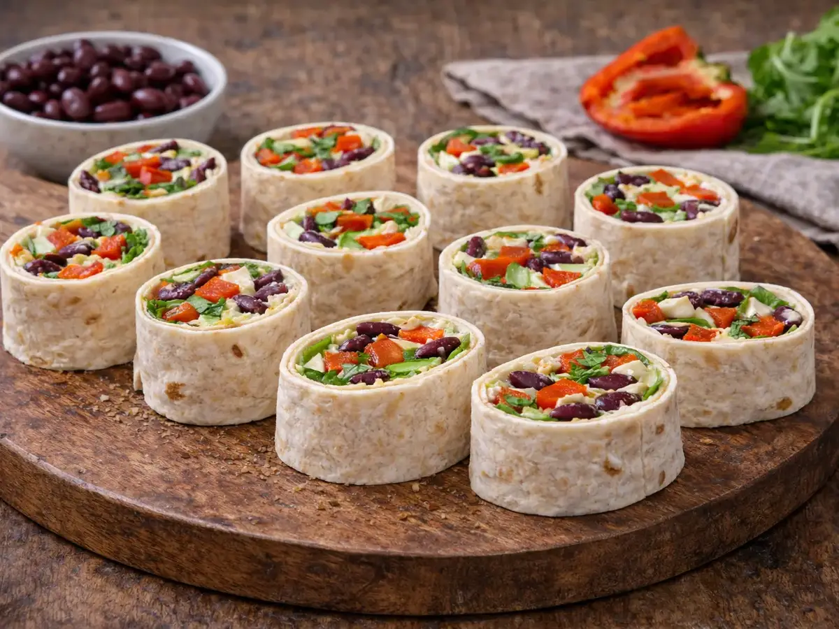 Red Bean and Roasted Bell Pepper Wraps
