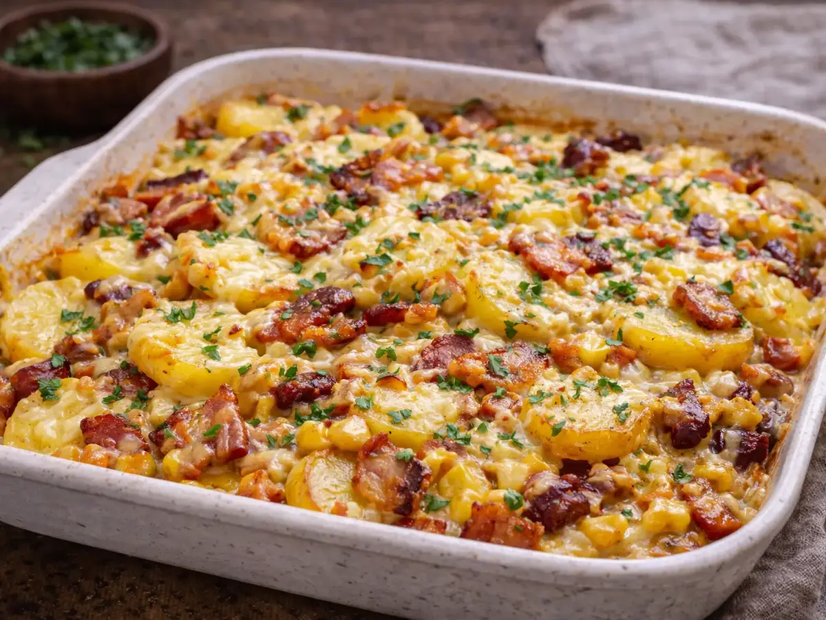 Gratin de pommes de terre aux lardons