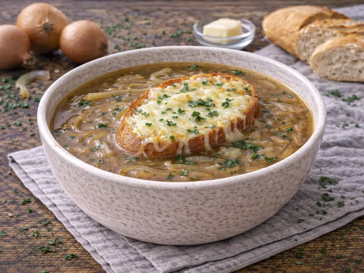 Onion Soup with Cheese Toast