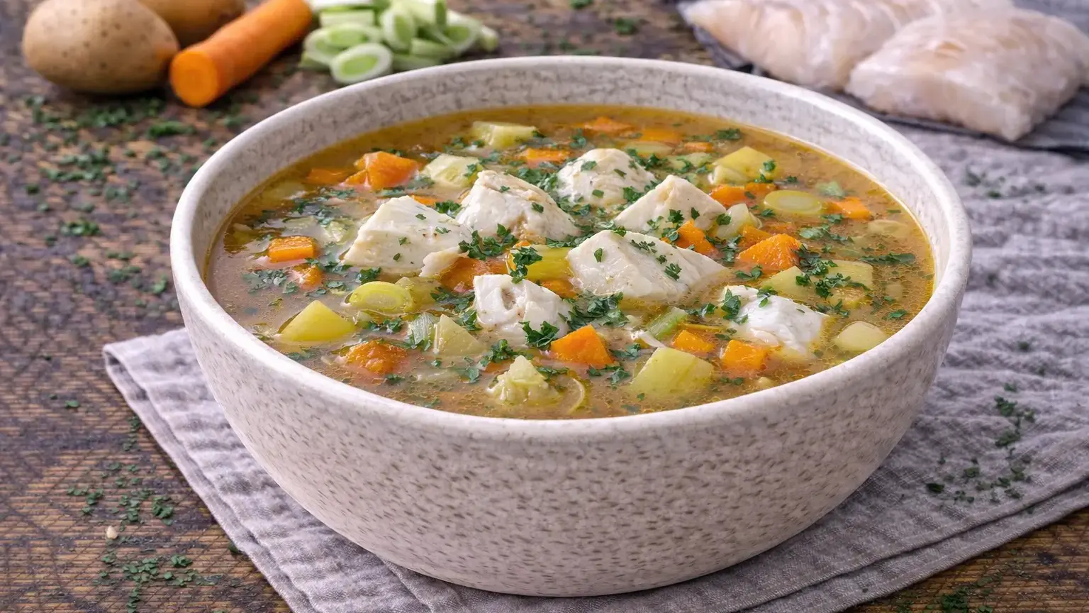 Zupa rybna z dorszem