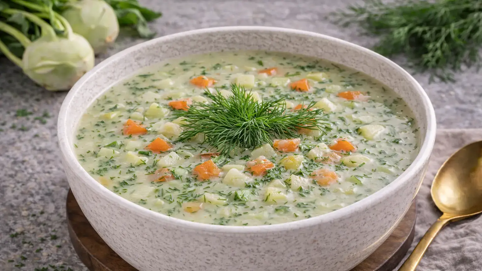 Zupa kalarepkowa z koperkiem