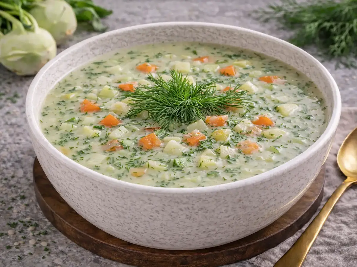 Kohlrabi Soup with Dill
