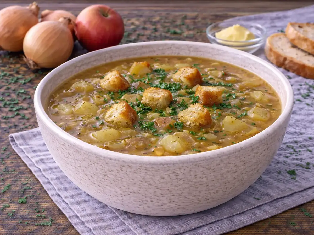 Roasted Onion and Apple Soup