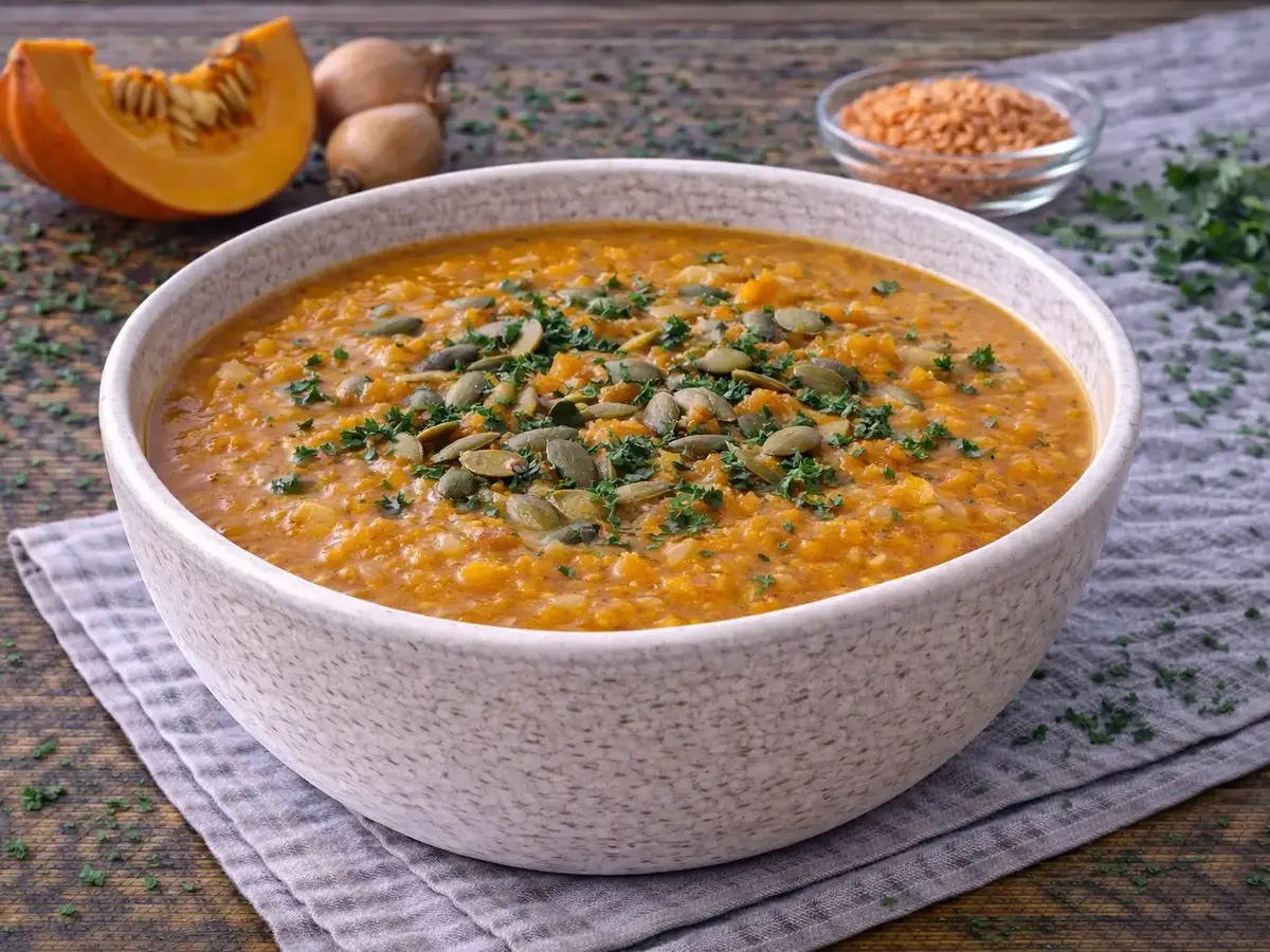 Roasted Pumpkin and Red Lentil Soup