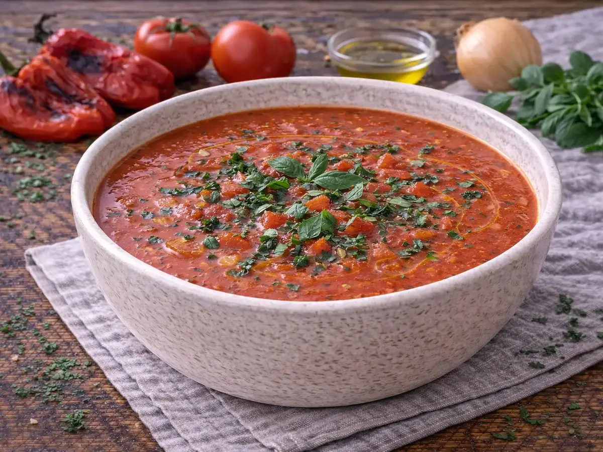 Roasted Red Pepper and Tomato Soup