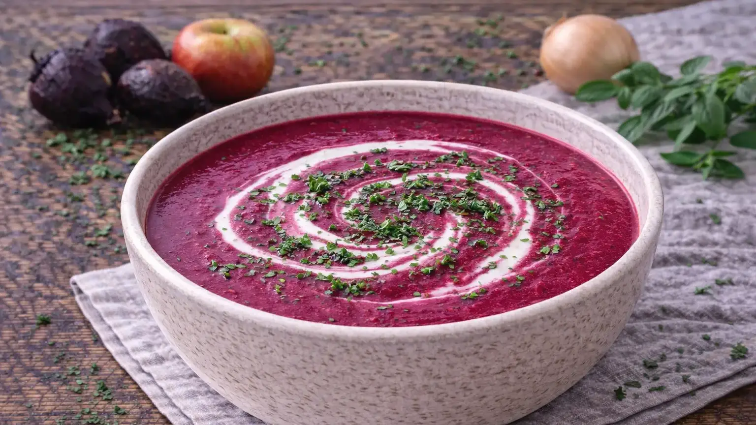 Zupa z pieczonego buraka i jabłka