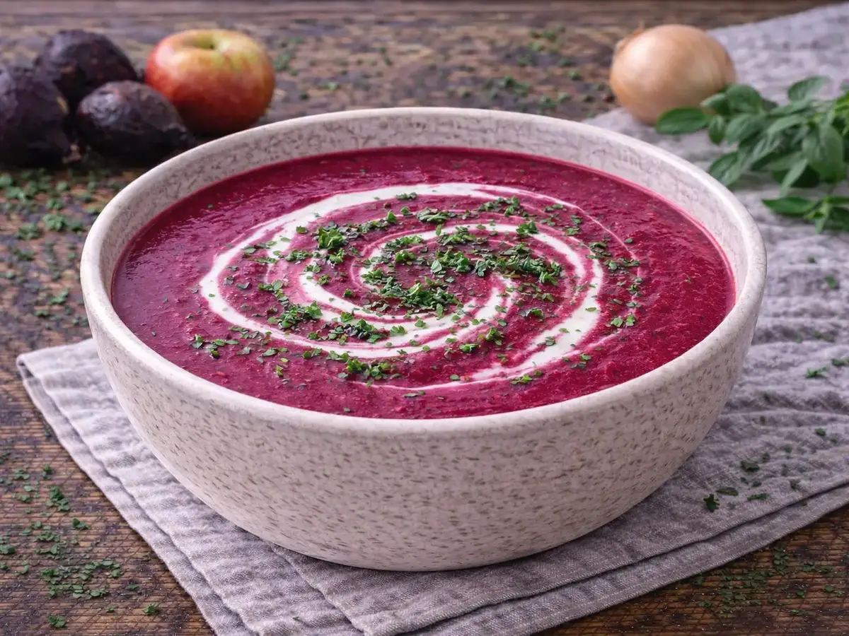 Zupa z pieczonego buraka i jabłka