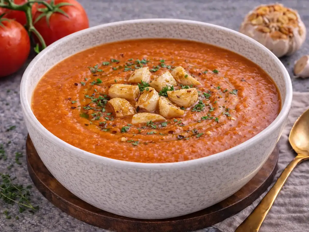 Roasted Garlic and Tomato Soup