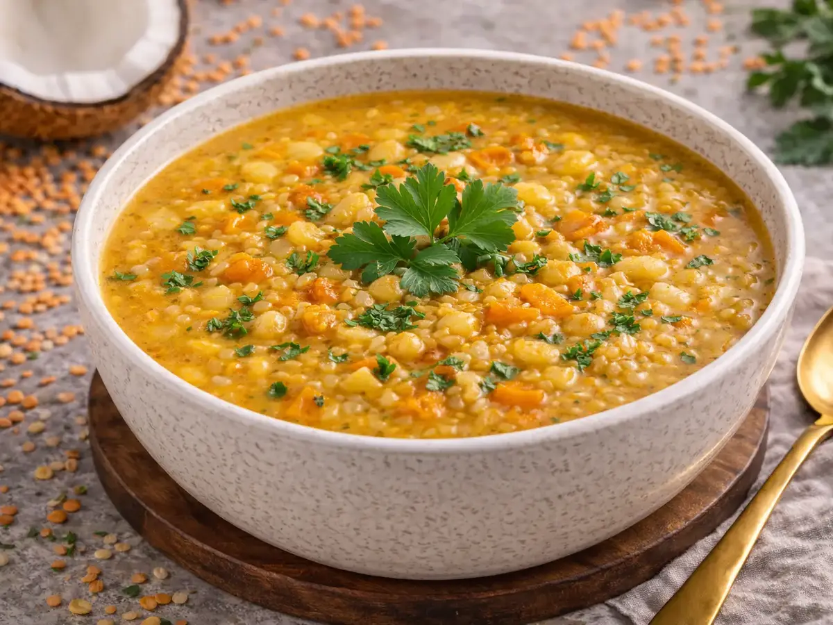 Red Lentil Soup with Coconut Milk