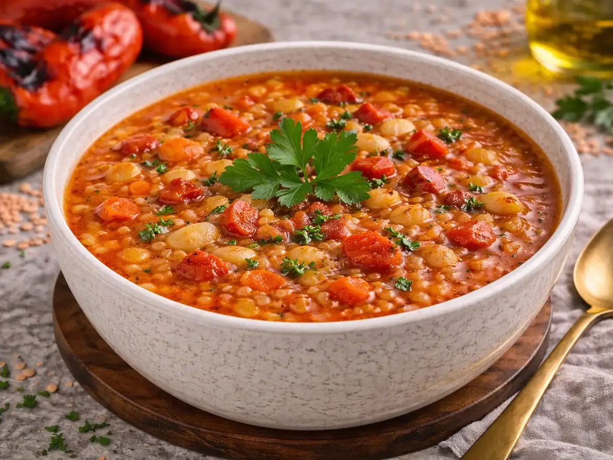 Red Lentil and Roasted Pepper Soup